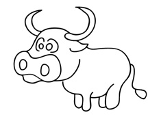 水牛簡筆畫圖片
