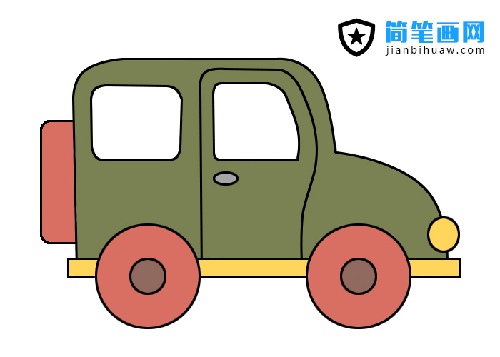 吉普車(chē)簡(jiǎn)筆畫(huà)的步驟和上色