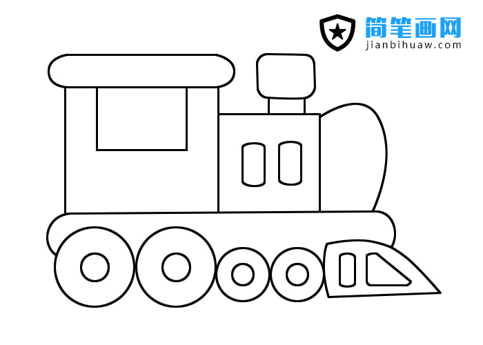 火車頭簡筆畫繪畫步驟和上色教程