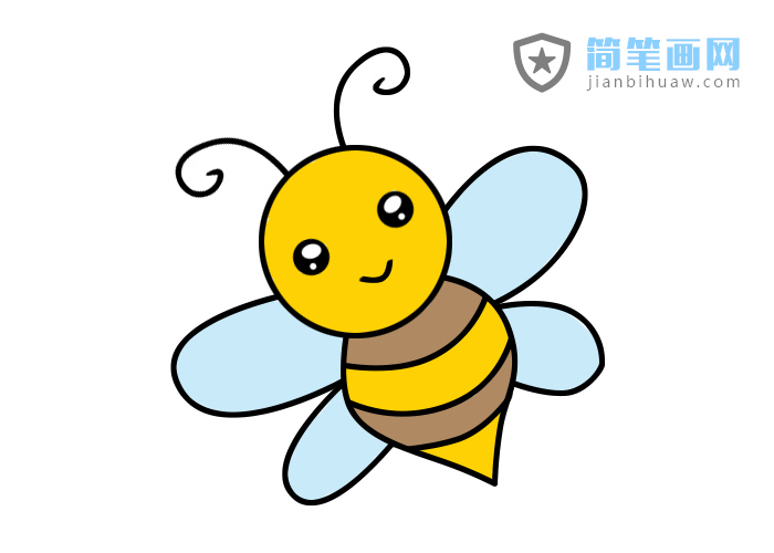小蜜蜂簡(jiǎn)筆畫(huà)的步驟和上色圖