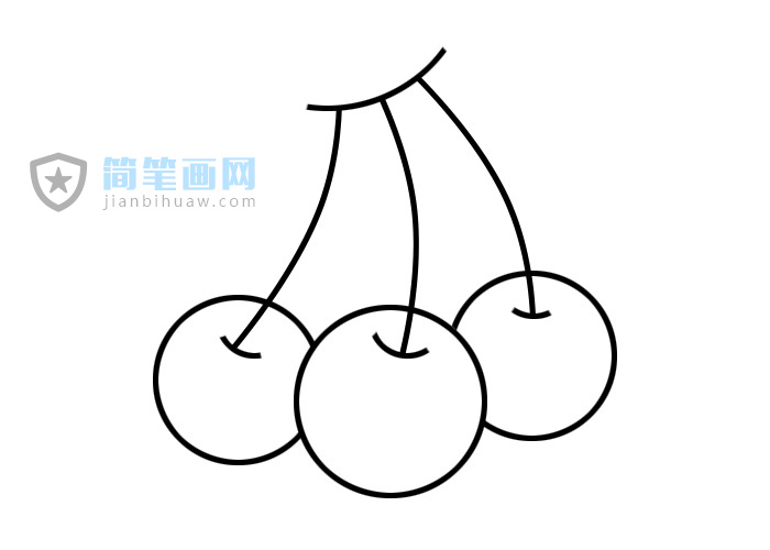 大紅櫻桃簡(jiǎn)筆畫圖片包含步驟上色教程