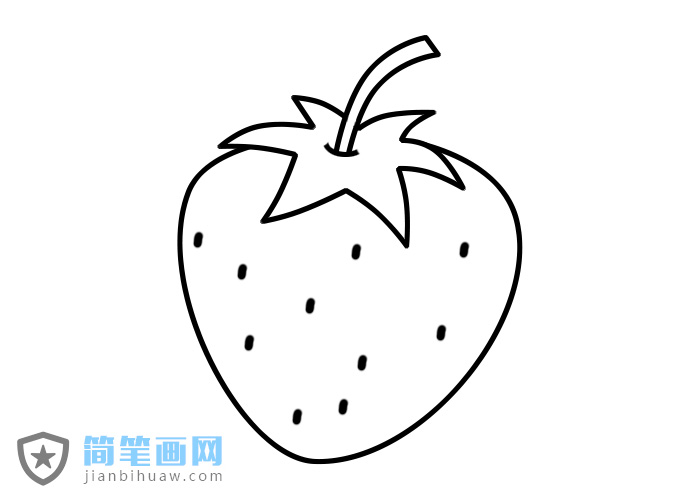 通紅香甜美味的草莓簡(jiǎn)筆畫上色及步驟圖片