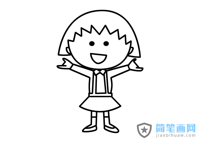 櫻桃小丸子簡(jiǎn)筆畫(huà)及上色圖片