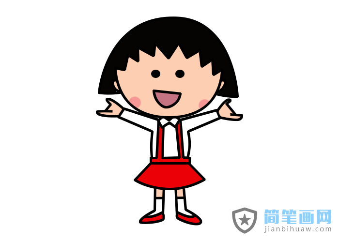 櫻桃小丸子簡(jiǎn)筆畫(huà)及上色圖片