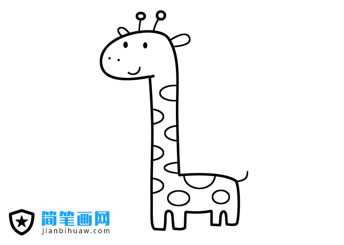 長(zhǎng)頸鹿簡(jiǎn)筆畫(huà)圖片及上色圖片