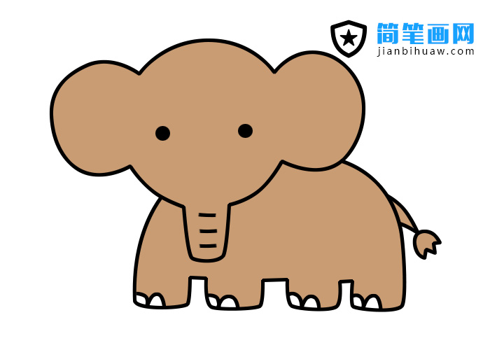 大象簡(jiǎn)筆畫分解步驟和上色教程