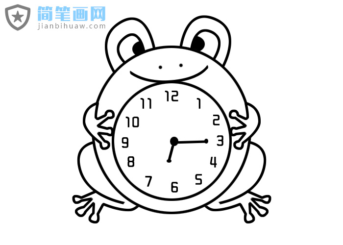 青蛙造型的時(shí)鐘鬧鐘簡(jiǎn)筆畫圖片