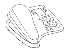 固定電話座機(jī)簡筆畫圖片