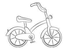 簡單好畫的兒童自行車簡筆畫圖片