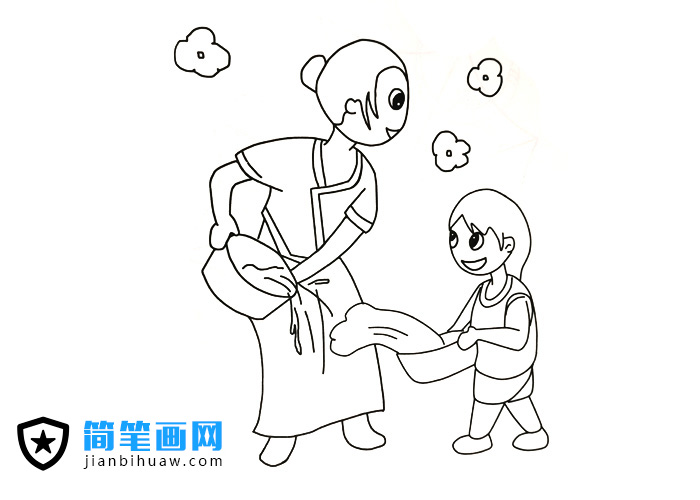 潑水節(jié)大家在一起快樂(lè)的潑水的簡(jiǎn)筆畫(huà)圖片