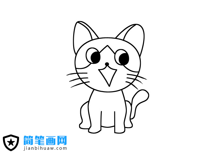 一只可愛的小貓咪簡筆畫圖片