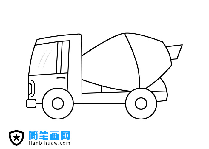 混凝土攪拌車兒童簡筆畫