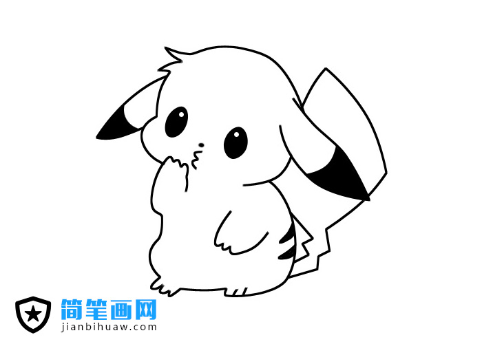 小時候的皮卡丘簡筆畫圖片