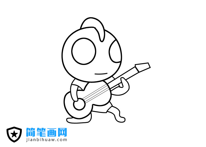 小奧特曼彈吉它簡(jiǎn)筆畫(huà)圖片