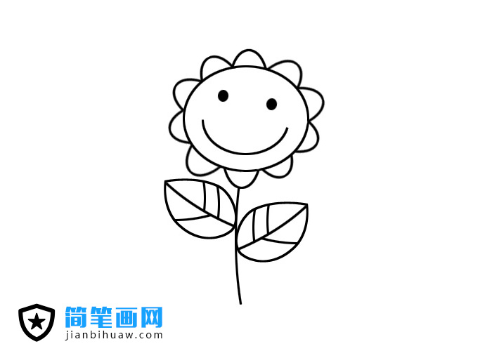笑臉向日葵簡(jiǎn)筆畫圖片