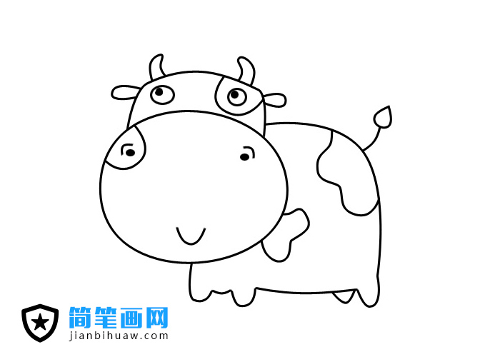 卡通小奶牛簡筆畫圖片