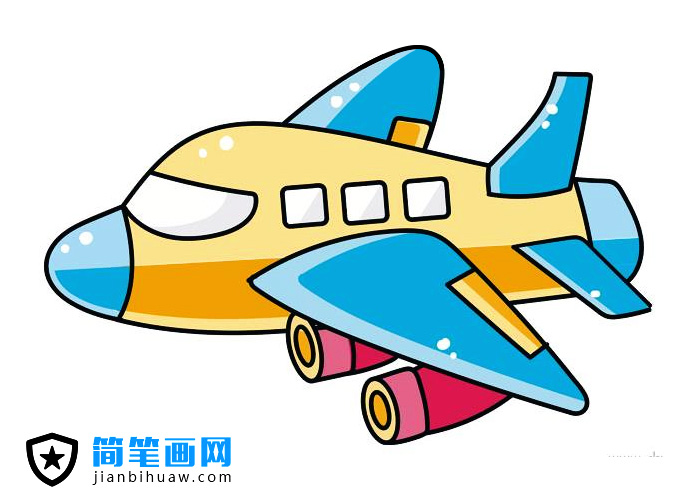 好看的兒童飛機(jī)客機(jī)簡筆畫圖片