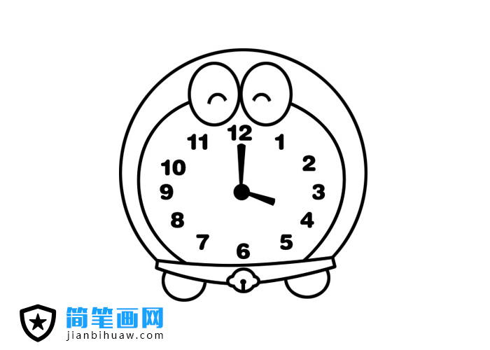 機(jī)器貓鬧鐘簡(jiǎn)筆畫(huà)包含步驟圖