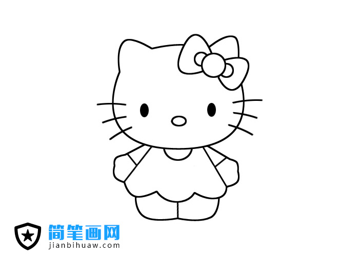 可愛Hello Kitty貓簡筆畫圖片