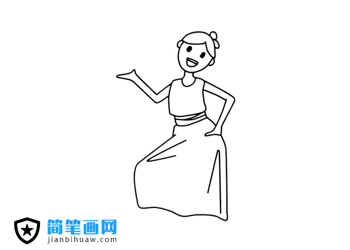 少女跳舞的簡筆畫圖片