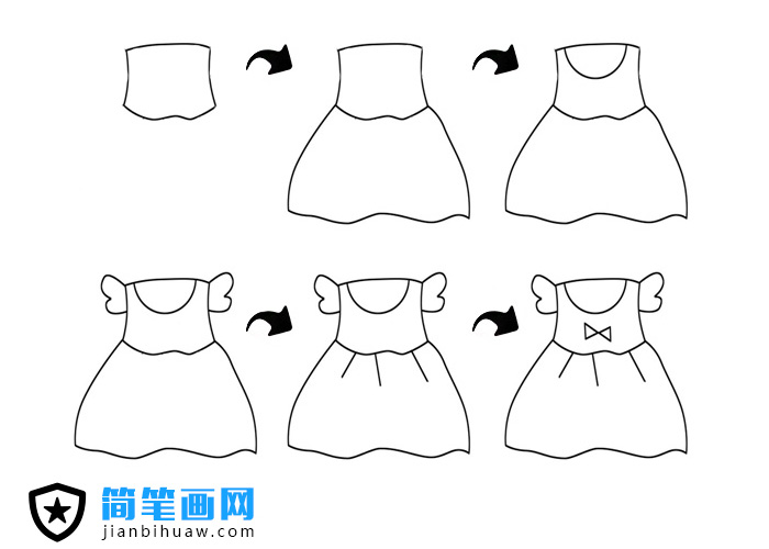 簡(jiǎn)單幾步出畫出可愛的小裙子簡(jiǎn)筆畫