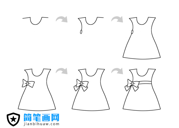 裙子簡(jiǎn)筆畫的步驟畫法