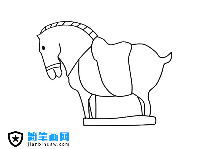 石馬雕塑簡筆畫圖片
