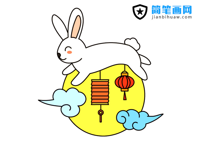 中秋節(jié)玉兔簡筆畫圖片