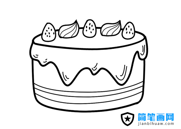 蛋糕簡(jiǎn)筆畫圖片含上色