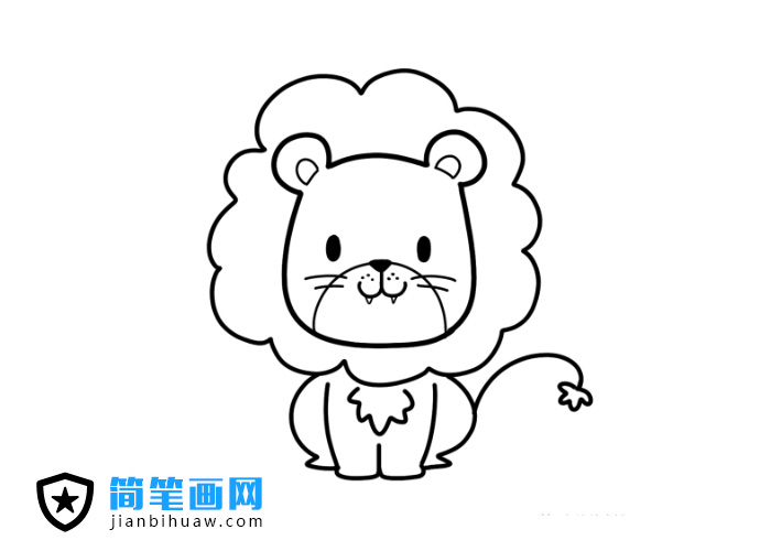 可愛(ài)的小獅子簡(jiǎn)筆畫(huà)圖片