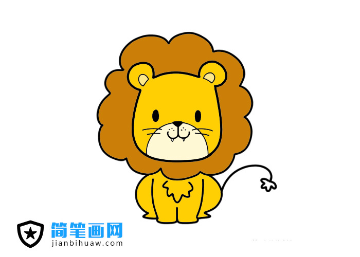 可愛(ài)的小獅子簡(jiǎn)筆畫(huà)圖片