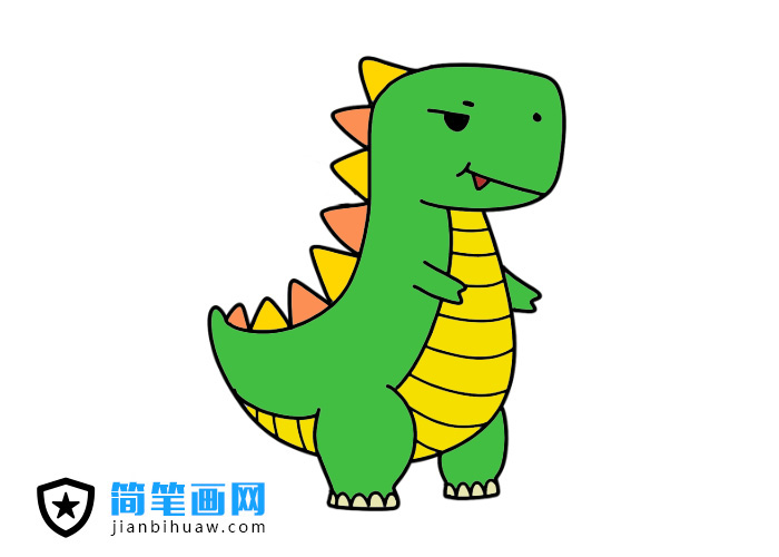 恐龍簡筆畫圖片含上色