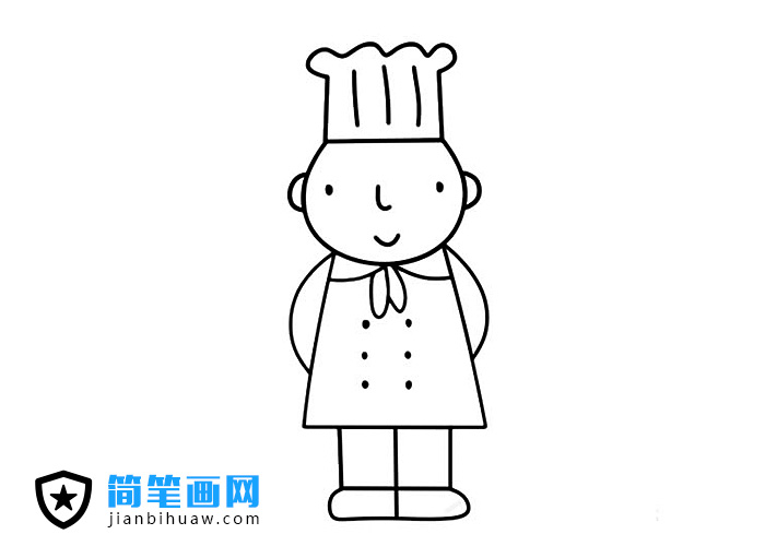 酒店星級(jí)大廚簡筆畫圖片含上色