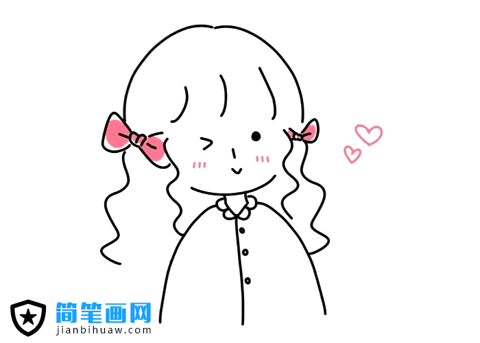 漂亮的長發(fā)女生簡筆畫圖片