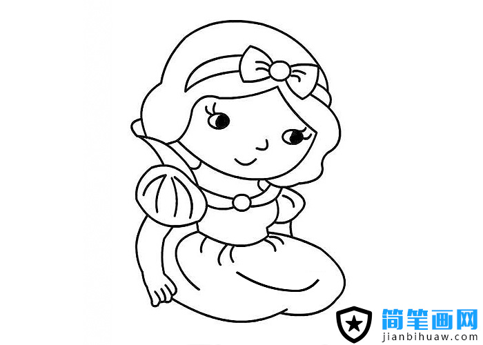 白雪公主簡筆畫圖片