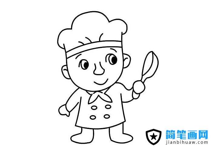 大帽子廚師簡筆畫圖片