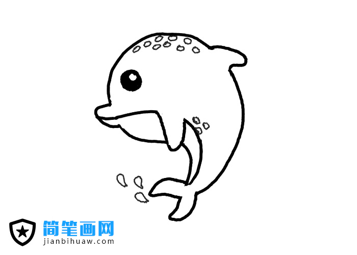簡(jiǎn)單的海豚簡(jiǎn)筆畫(huà)圖片含上色