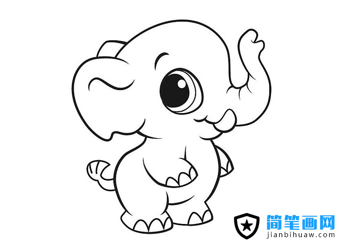 可愛的小象寶寶簡筆畫圖片大象簡筆畫