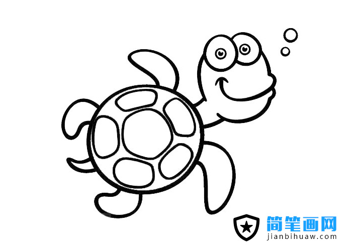 兒童烏龜簡(jiǎn)筆畫圖片