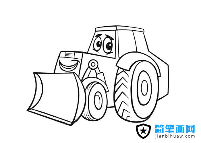 兒童卡通推土機(jī)簡(jiǎn)筆畫(huà)圖片