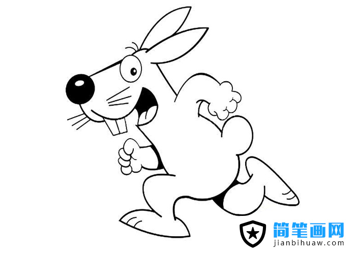 奔跑的兔子簡(jiǎn)筆畫(huà)卡通圖片