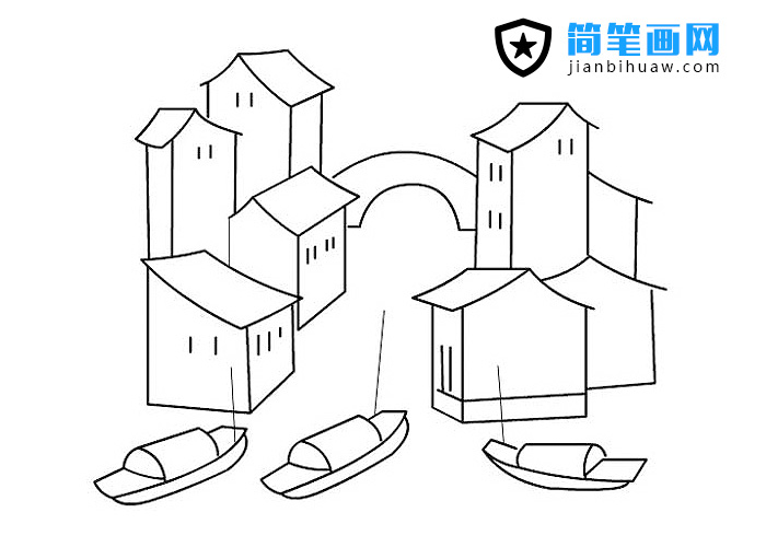 江南水鄉(xiāng)風(fēng)景簡(jiǎn)筆畫圖片