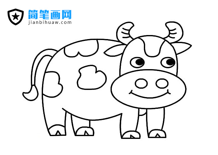 一只可愛的奶牛簡筆畫圖片