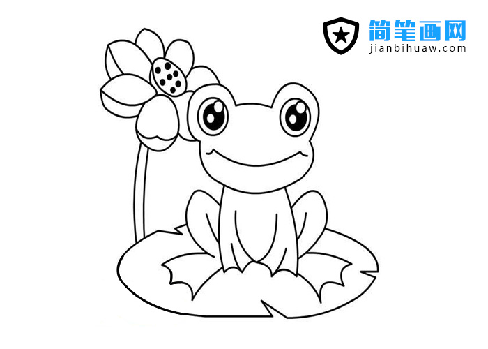趴在荷葉上的青蛙簡(jiǎn)筆畫圖片
