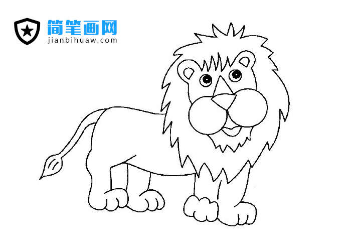 動(dòng)物園里的大獅子簡筆畫圖片