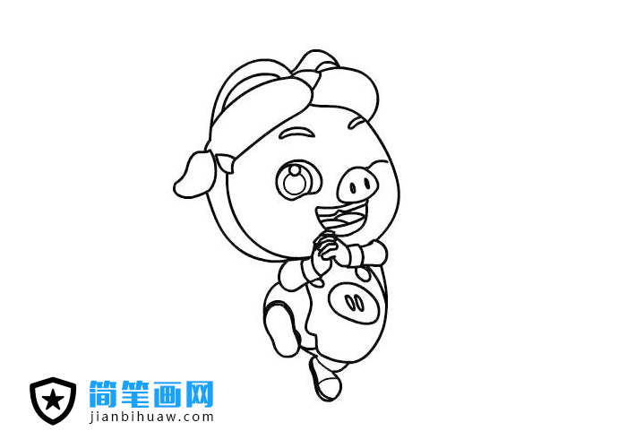 一只可愛(ài)的豬豬俠簡(jiǎn)筆畫圖片