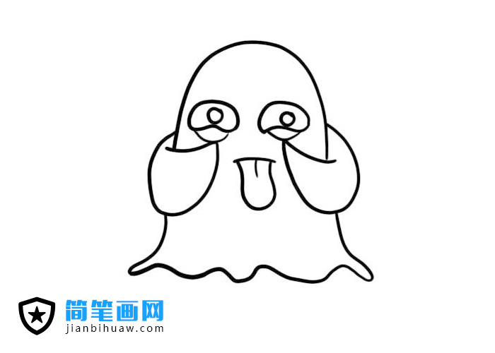 扮鬼臉的幽靈簡筆畫圖片