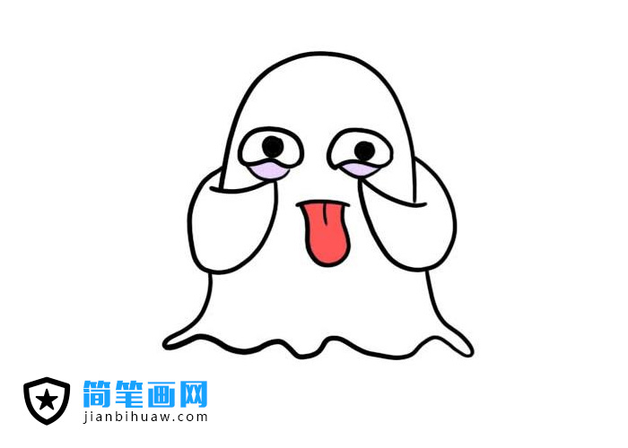 扮鬼臉的幽靈簡筆畫圖片