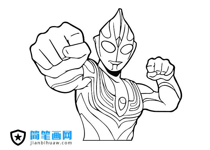 超酷的奧特曼簡筆畫圖片