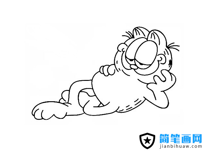 加菲貓簡筆畫圖片